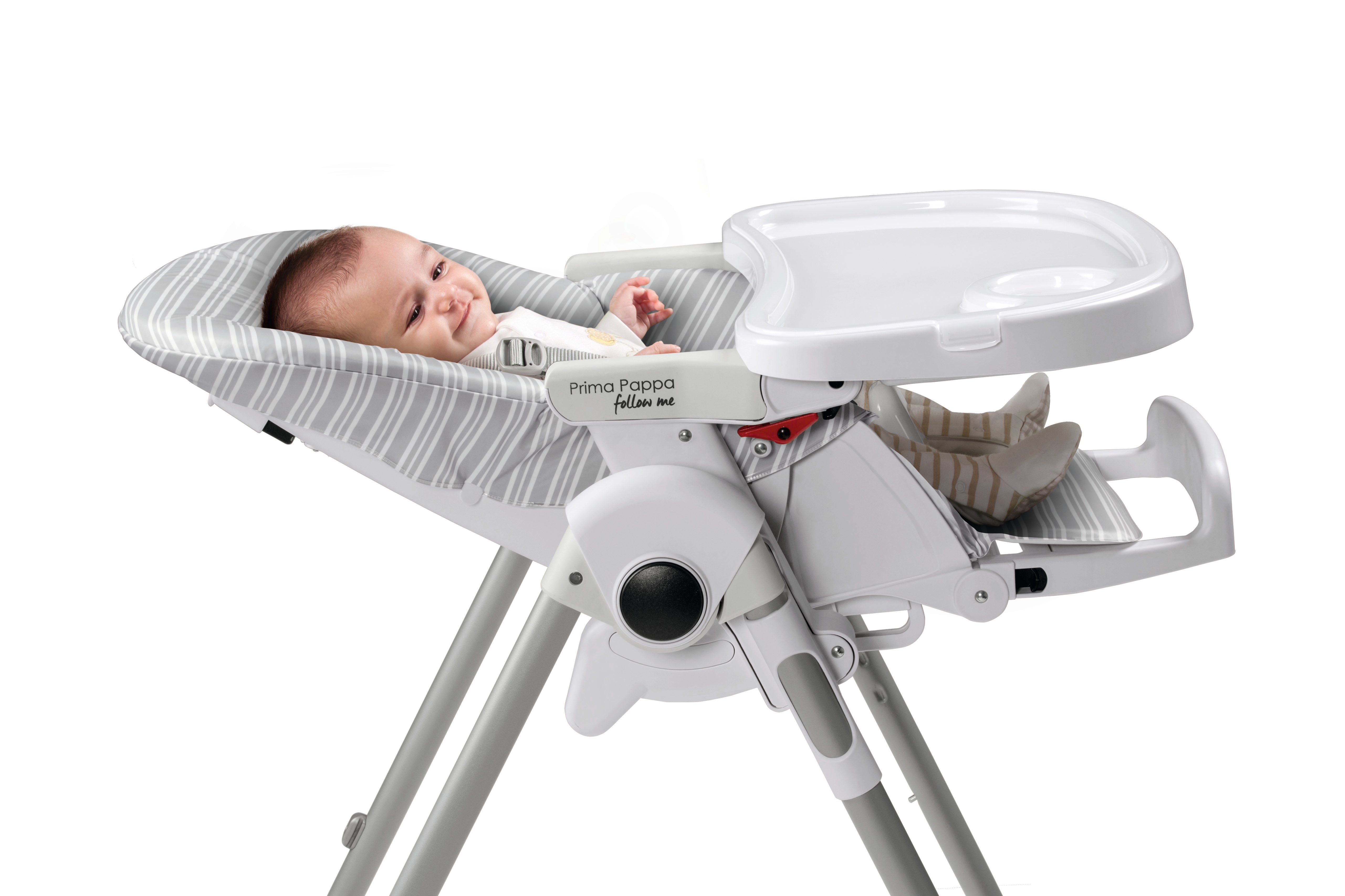 Prima Pappa Follow Me Highchair- Linear Grey Regular