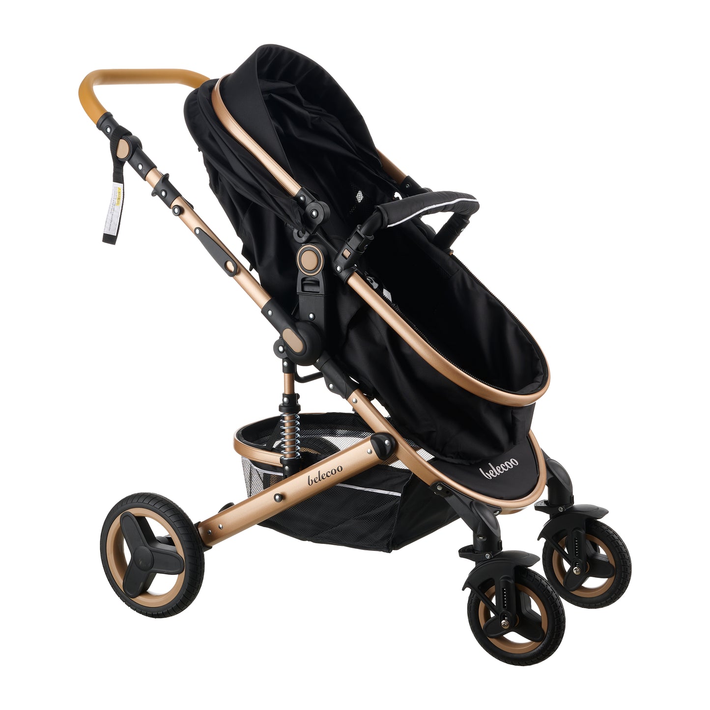 2 in 1 Belecoo Stroller/Pram - Black